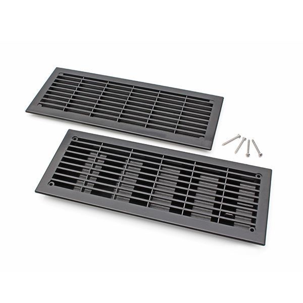 Ventilationsgaller, svart, låsbart