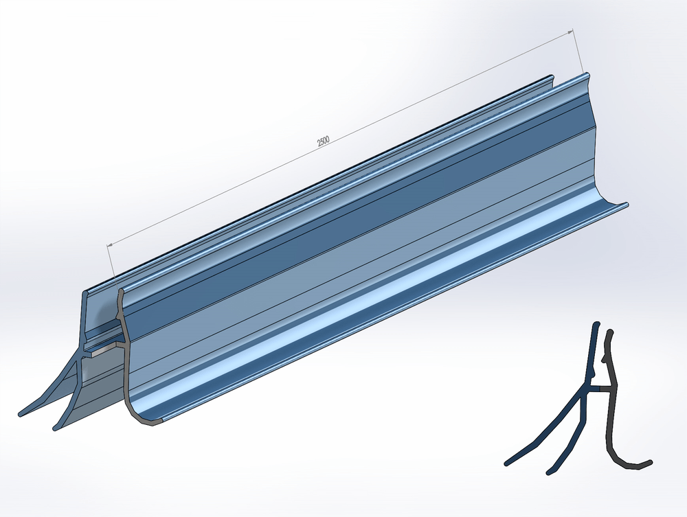 Kompakt sidotätning, L = 2500 mm