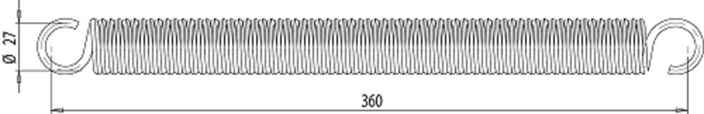 [204005001] Tension spring. spring length 360mm