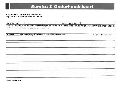 Service- och underhållskort
