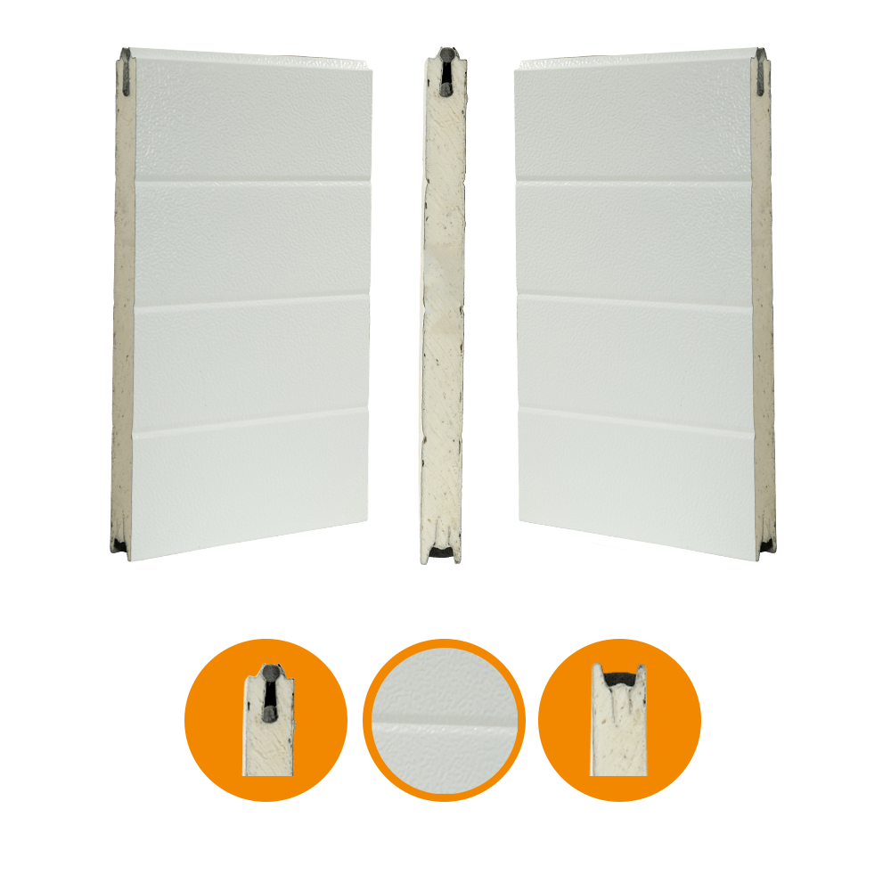 [102001046-a] Alsta T7 deurpaneel, staal, 40x488 mm RAL 9002/RAL 9010 (Het geheel, Standaard, Standaard)
