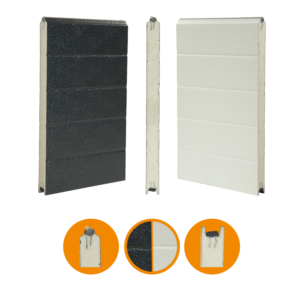 Dörrpanel 40x500mm, stuckatur/stuckatur, RAL7016