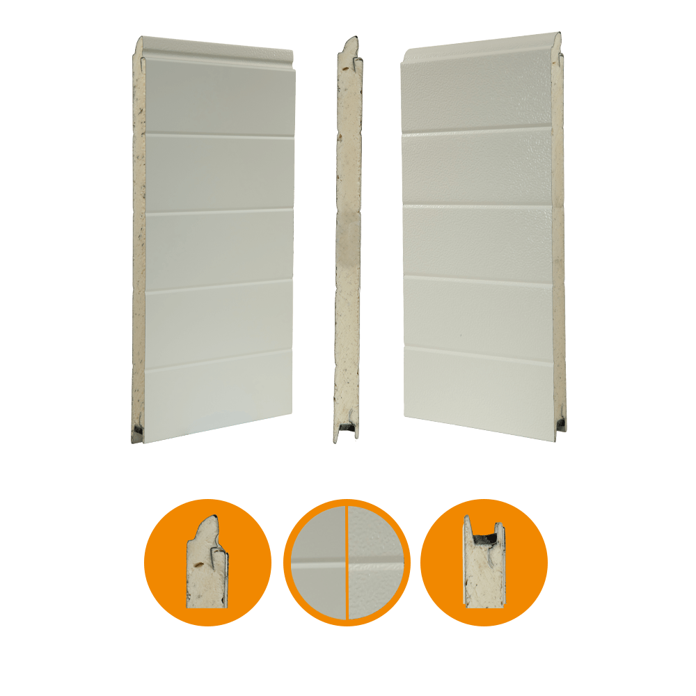 Portpanel ST3V 40 x 610 mm, stucco/slät med fingerskydd, RAL9002