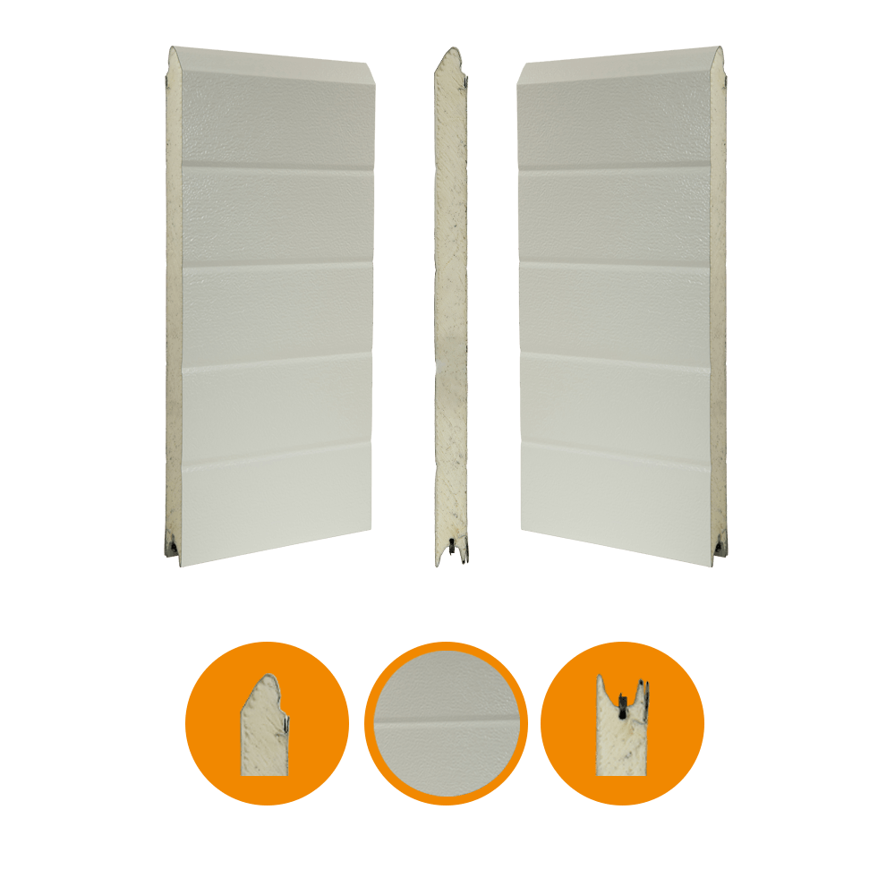 Stucco / Stucco finger safe panel - ST9V. RAL 9002/RAL 9002